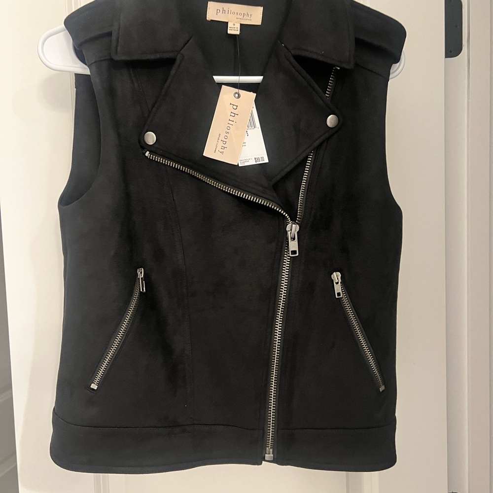 New With Tags -Philosophy Black Sleeveless Moto Vest